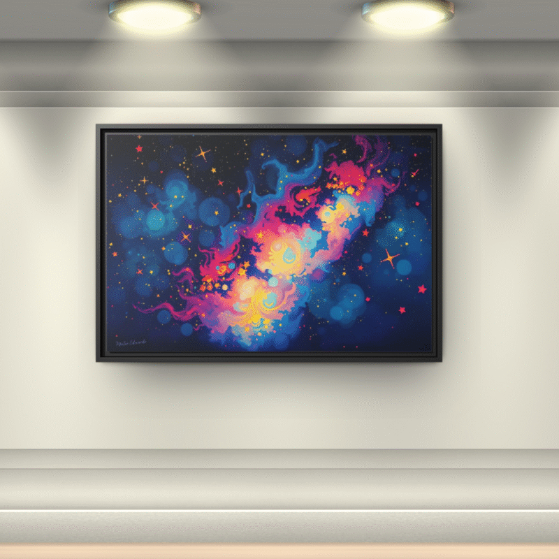 Stellar Nebula | Cosmic Abstract Framed Canvas Wall Art - Image 4