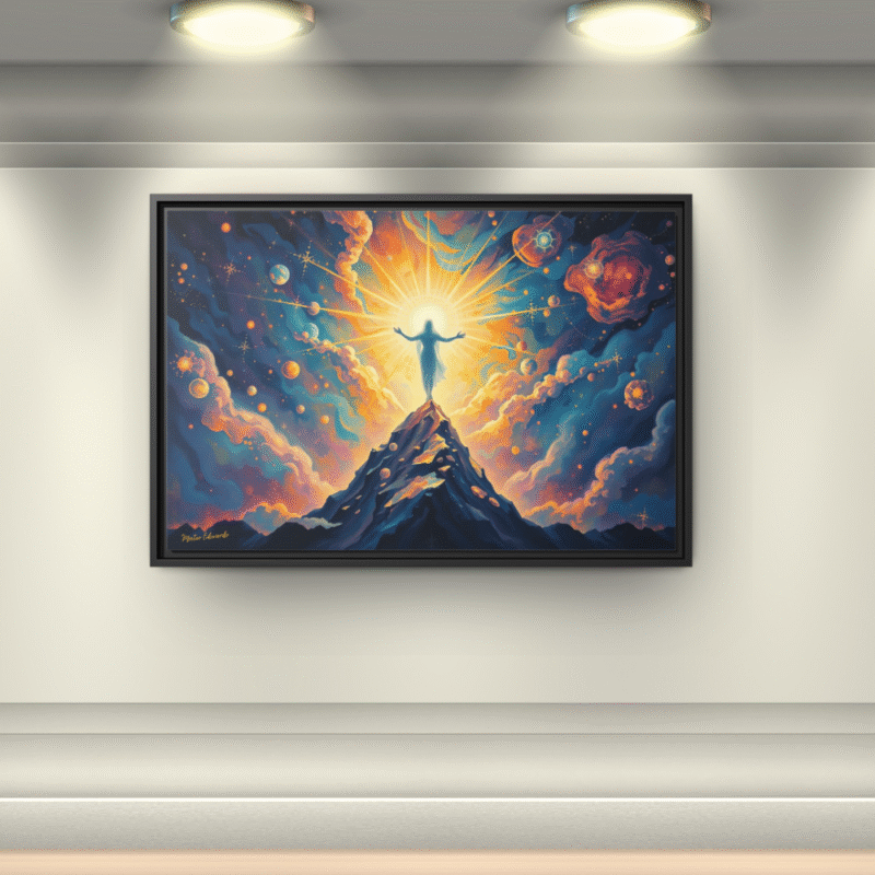 Divine Summit | Spiritual Fantasy Framed Canvas Wall Art - Image 6