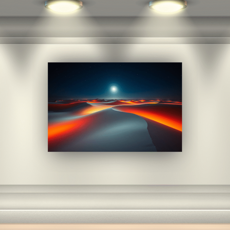Fire Dune Valley | Glowing Desert Moon Acrylic Wall Art - Image 7
