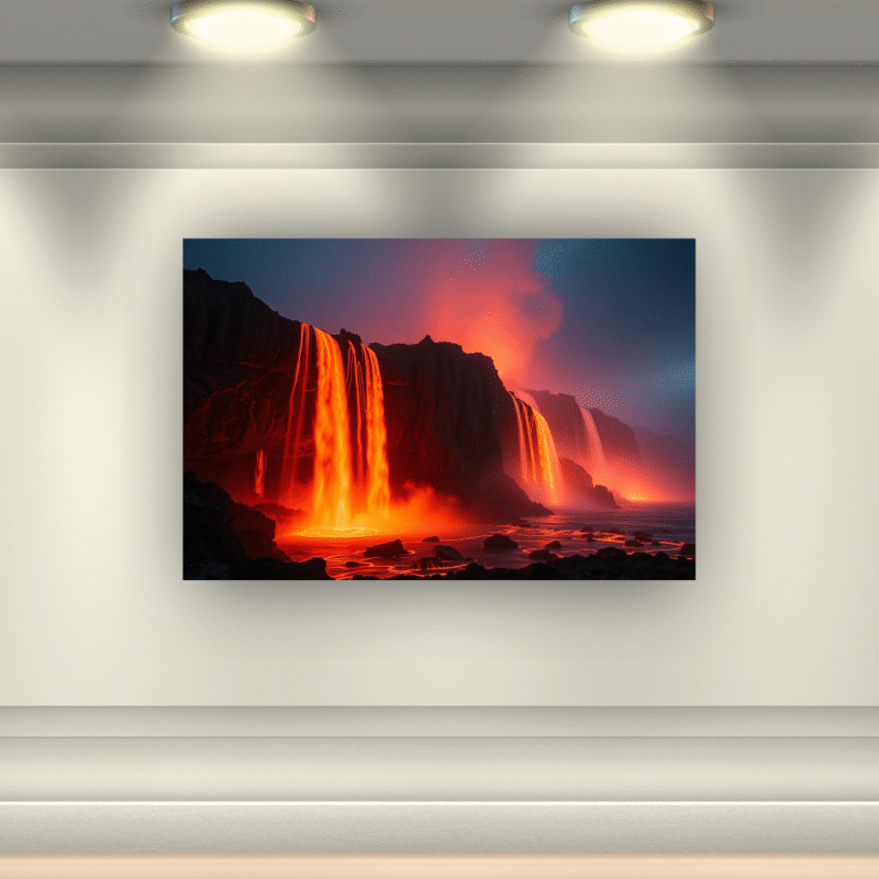 Fire Falls Cascade | Lava Waterfall Acrylic Wall Art - Image 6