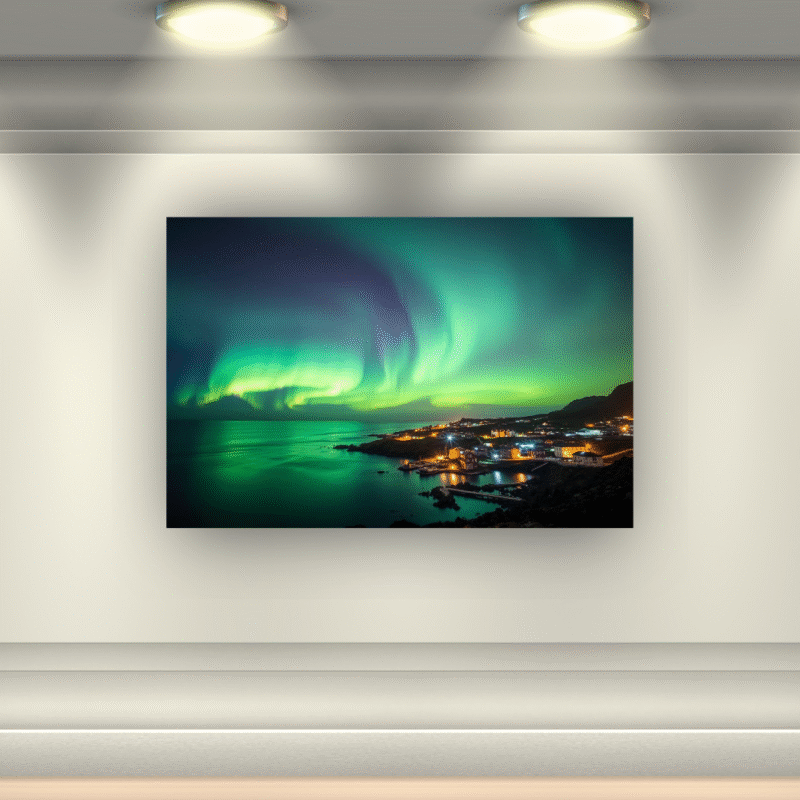 Aurora Village Lights | Northern Lights Acrylic Wall Art - Image 6