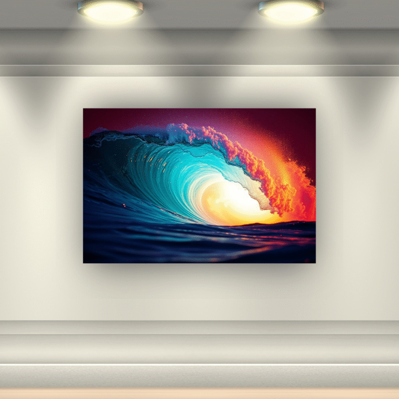 Fire Wave Tunnel | Ocean Surf Acrylic Wall Art - Image 6
