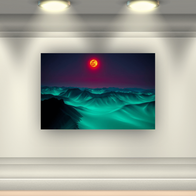Fire Moon Summit | Snowy Mountain Acrylic Wall Art - Image 6