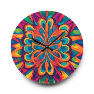 Kaleidoscope Mandala Psychedelic Acrylic Wall Clock