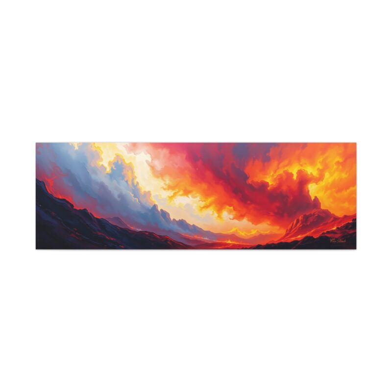 Molten Skies - Abstract Expressionist Mountain Canvas Wall Art - Image 8