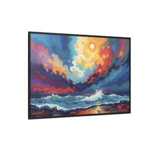Aurora Tide | Vibrant Abstract Framed Canvas Wall Art