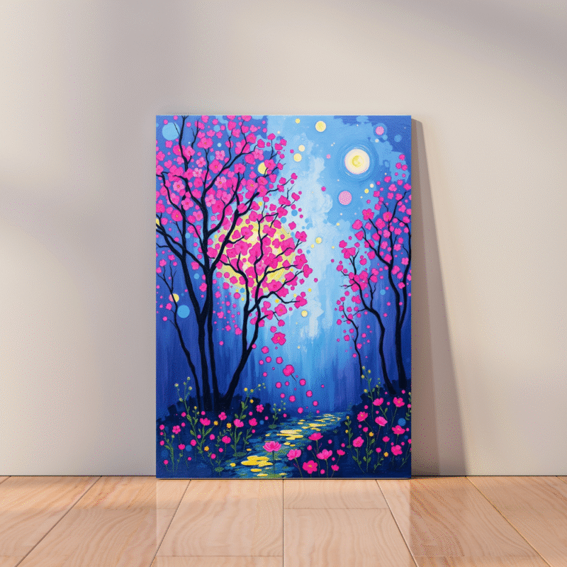 Moonpath Stillness - Whimsical Canvas Wall Art - Image 3