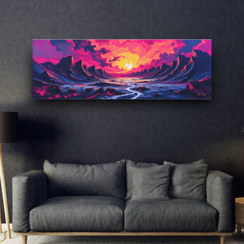 Magenta Rift Sunset - Landscape Canvas - Image 2