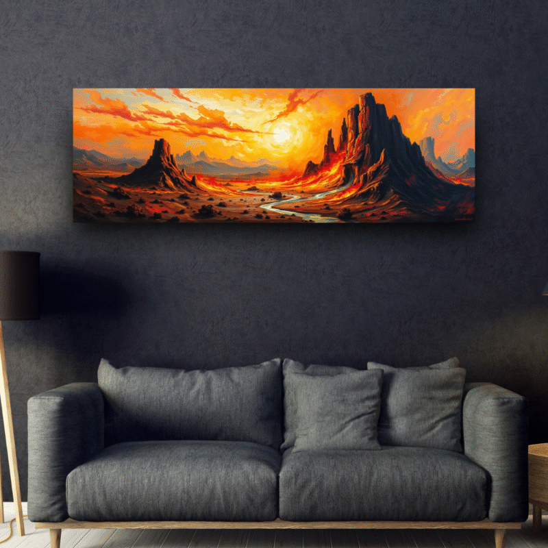Molten Desert Valley - Landscape Canvas Wall Art - Image 2