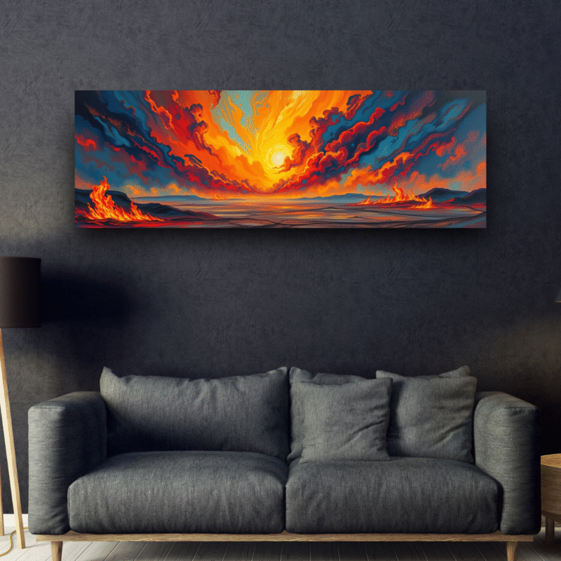 Blazing Horizon - Landscape Canvas Wall Art - Image 2