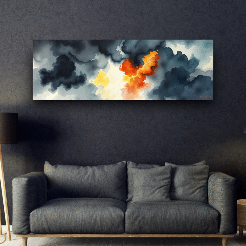 Breaking Through Abstract Storm Canvas Wall Art - Image 2