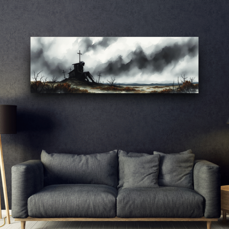 Solitude's Vigil - Gothic Canvas Wall Art - Image 2