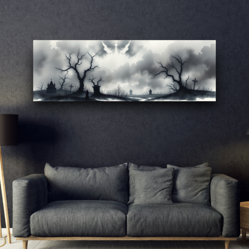 Phantom Whispers - Dark Gothic Canvas Wall Art - Image 2