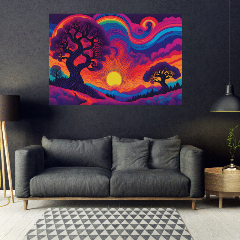 Solar Veins - Surreal Chromatic Nature Canvas Art - Image 5