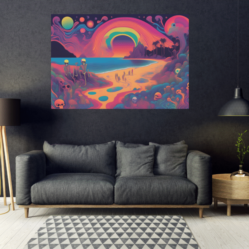 Eternal Shore - Chromatic Surreal Landscape Canvas Art - Image 5