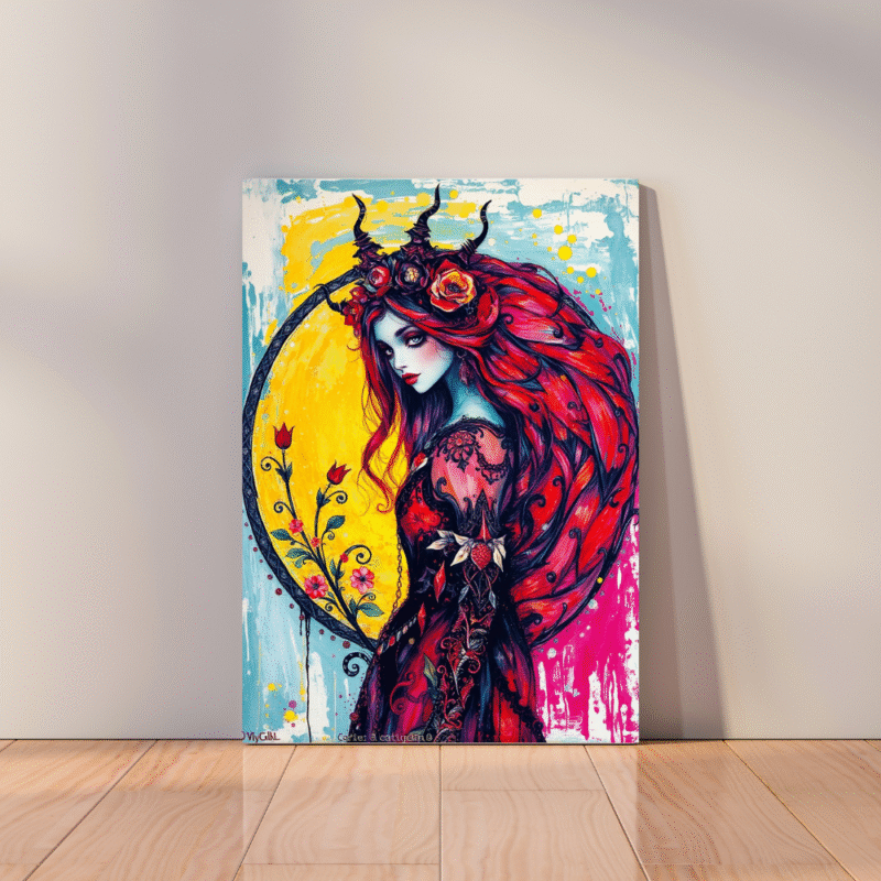 The Crowned Flame - Neo Symbolist Canvas Wall Art - Image 5