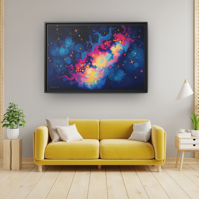 Stellar Nebula | Cosmic Abstract Framed Canvas Wall Art - Image 5