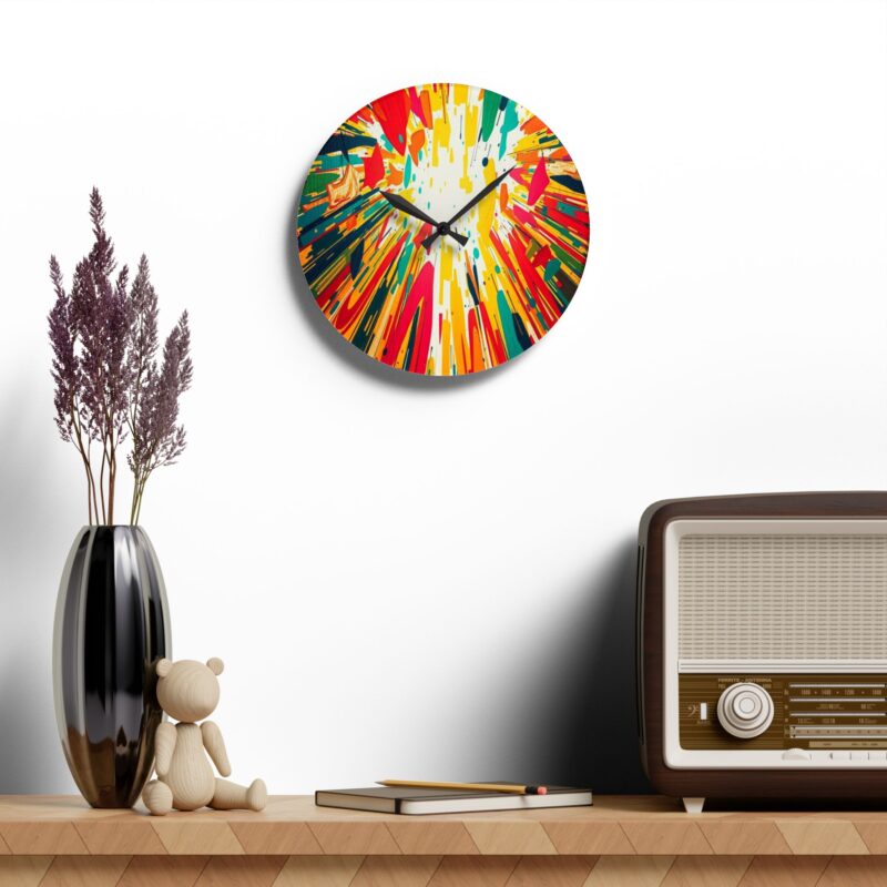 Kinetic Energy Burst Abstract Expressionist Acrylic Wall Clock - Image 4