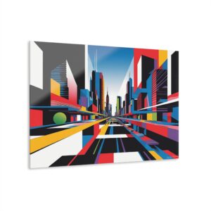 Urban Speed Rush | Modern City Street Acrylic Wall Art