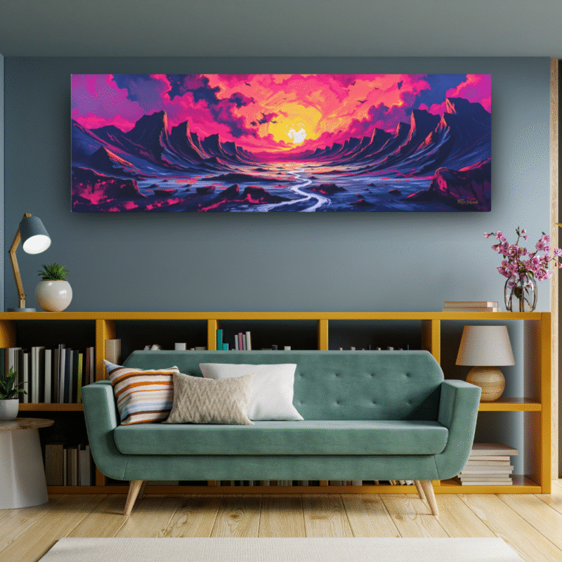 Magenta Rift Sunset - Landscape Canvas - Image 4