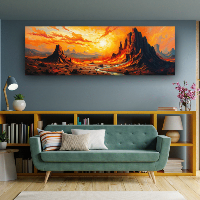 Molten Desert Valley - Landscape Canvas Wall Art - Image 4