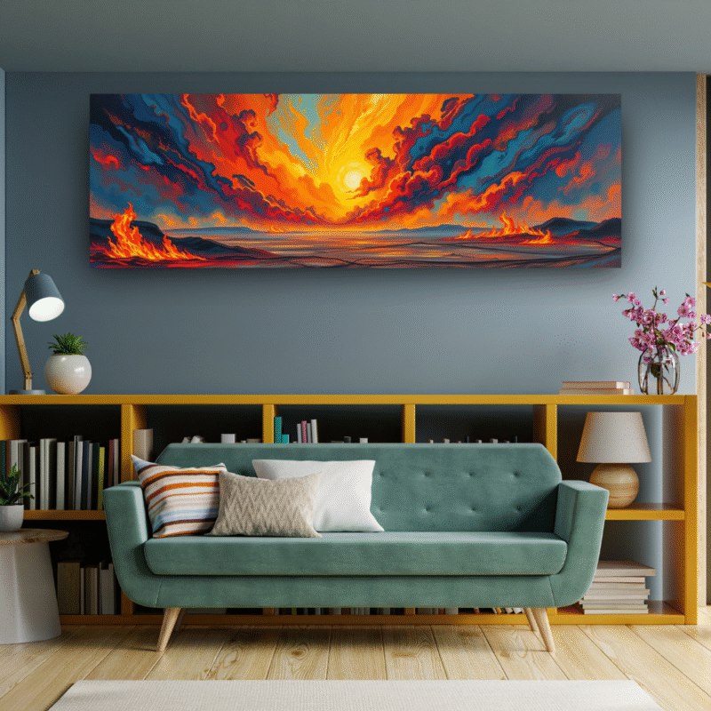 Blazing Horizon - Landscape Canvas Wall Art - Image 4