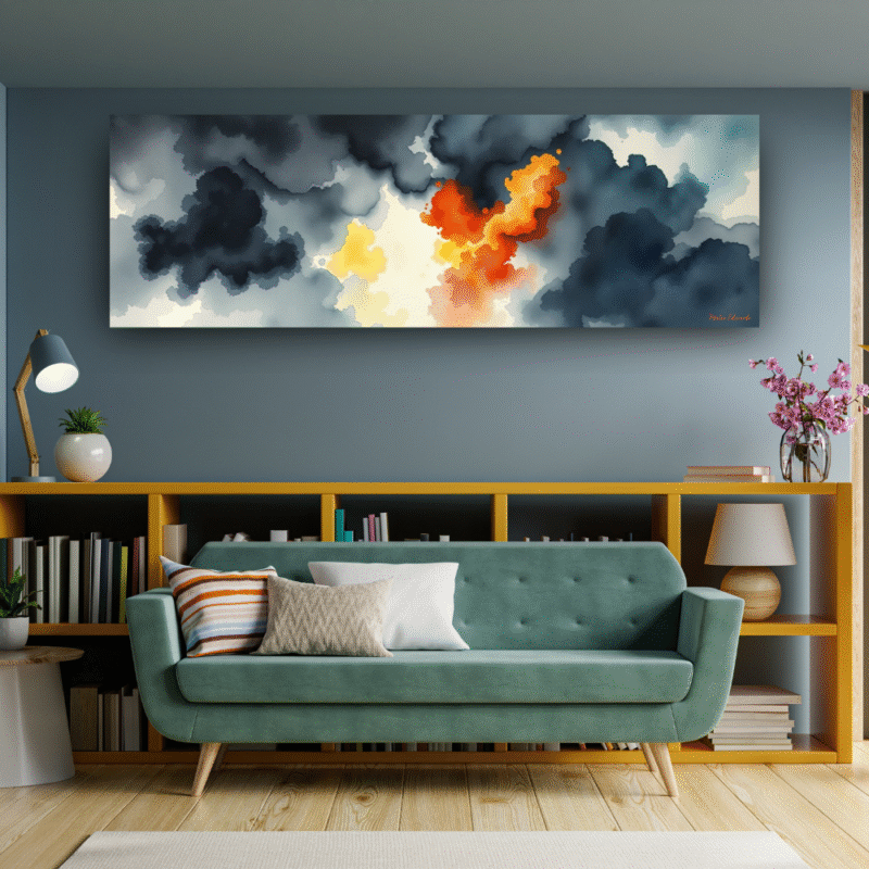 Breaking Through Abstract Storm Canvas Wall Art - Image 4