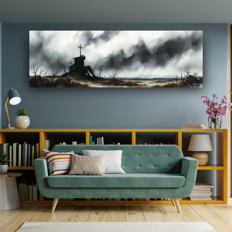 Solitude's Vigil - Gothic Canvas Wall Art - Image 4
