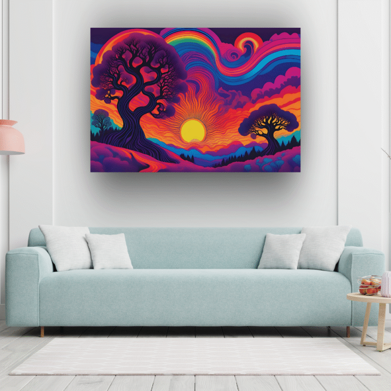 Solar Veins - Surreal Chromatic Nature Canvas Art - Image 2