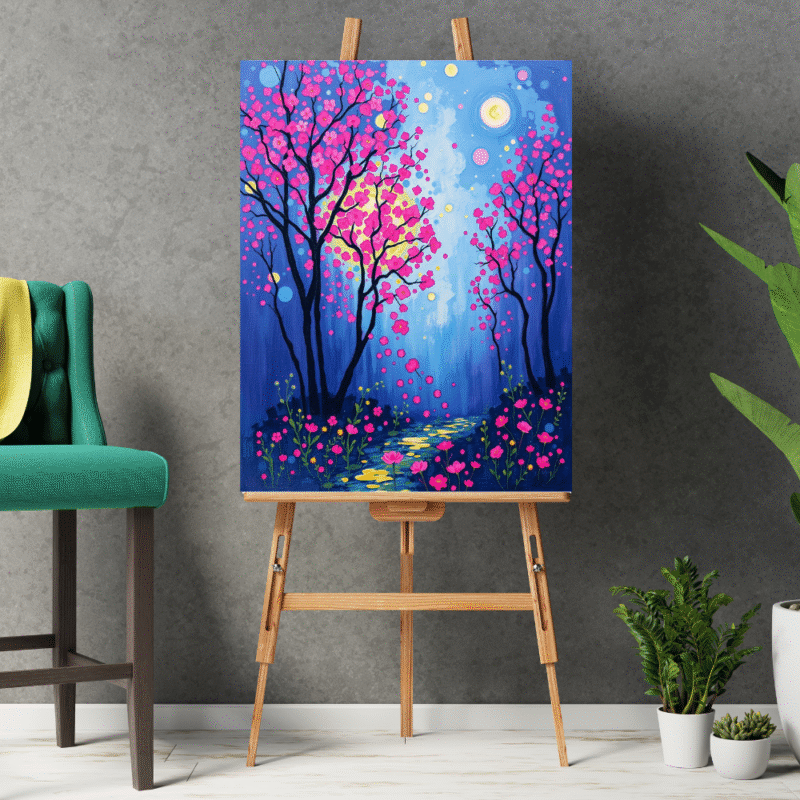 Moonpath Stillness - Whimsical Canvas Wall Art - Image 6