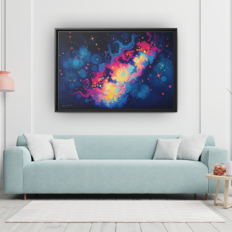 Stellar Nebula | Cosmic Abstract Framed Canvas Wall Art - Image 3