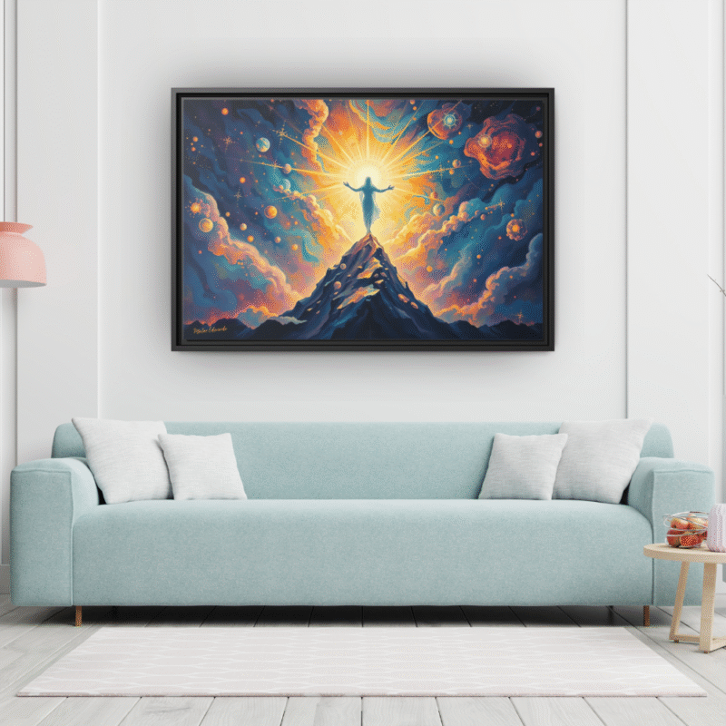 Divine Summit | Spiritual Fantasy Framed Canvas Wall Art - Image 4