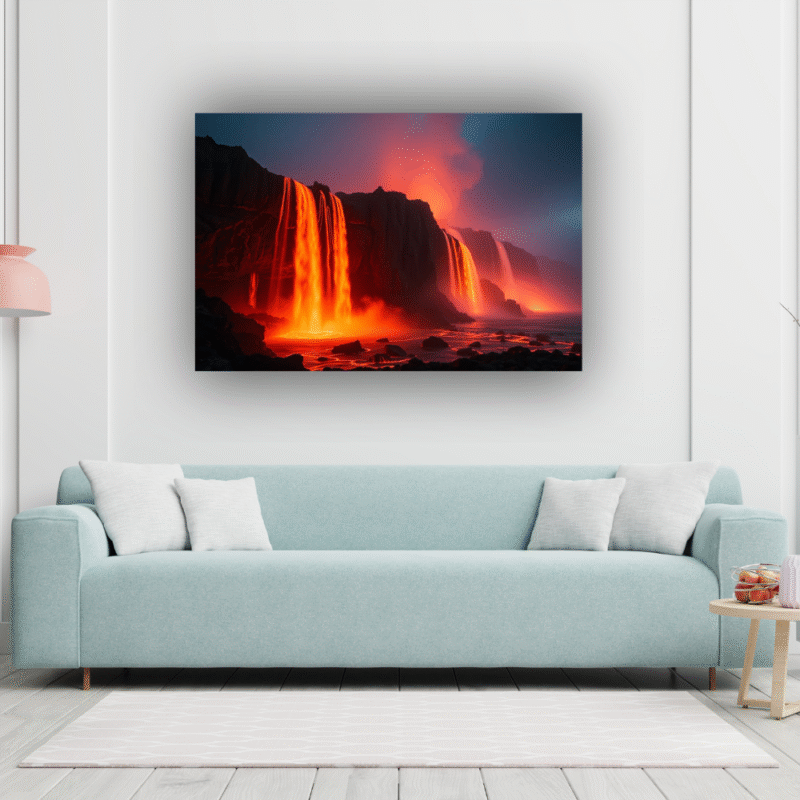 Fire Falls Cascade | Lava Waterfall Acrylic Wall Art - Image 5