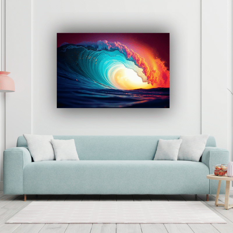 Fire Wave Tunnel | Ocean Surf Acrylic Wall Art - Image 5