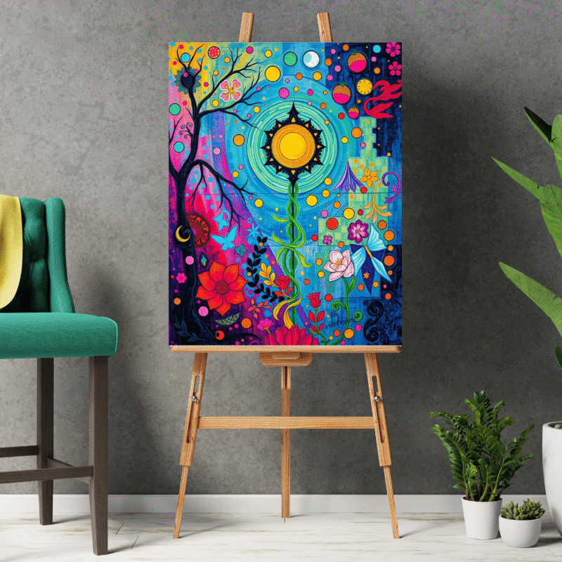 Lightkeeper’s Garden - Modern Symbolist Canvas Wall Art - Image 3