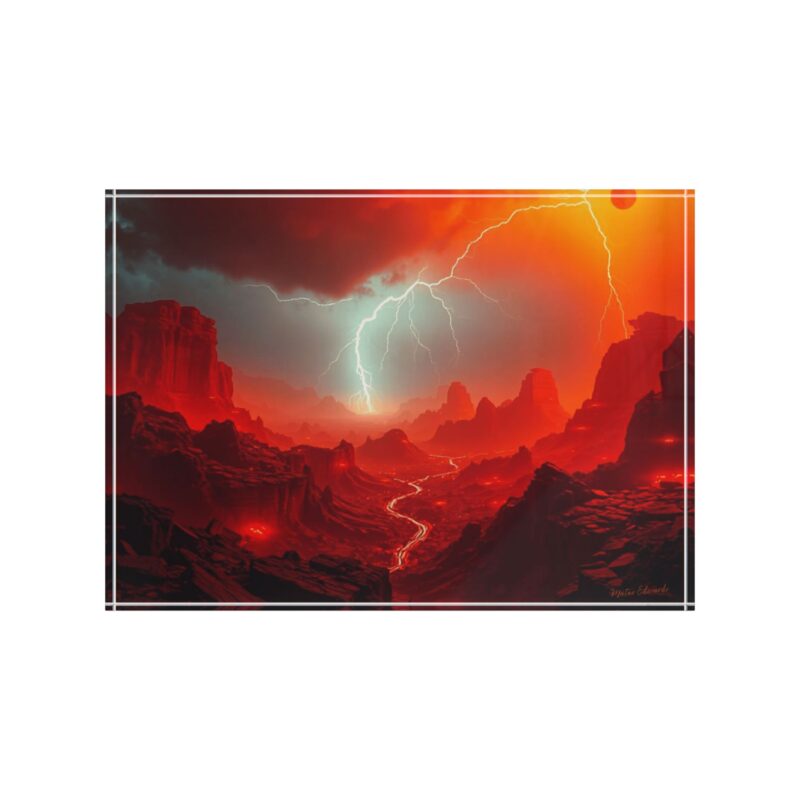 Lightning Canyon Storm | Red Desert Acrylic Photo Block - Image 2