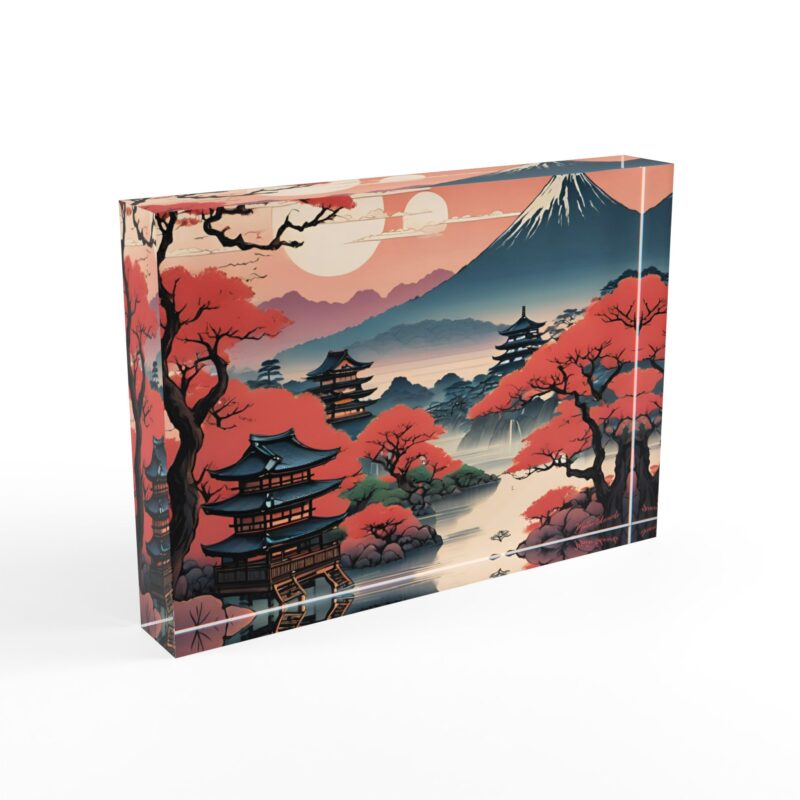 Cherry Temple Landscape Acrylic Photo Block - Image 2