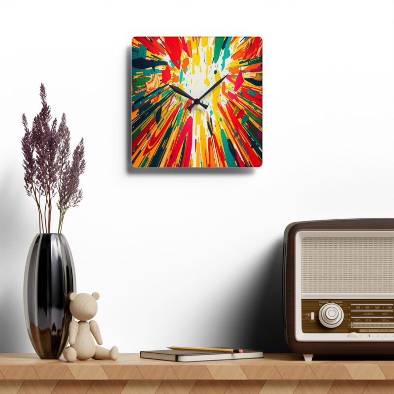 Kinetic Energy Burst Abstract Expressionist Acrylic Wall Clock - Image 12