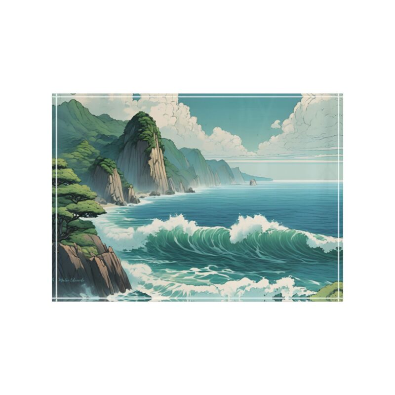 Emerald Coast Cliffs | Ocean Waves Acrylic Photo Block - Image 2