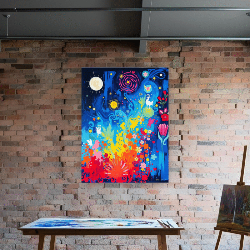 Starlight Garden - Whimsical Canvas Wall Art - Image 7