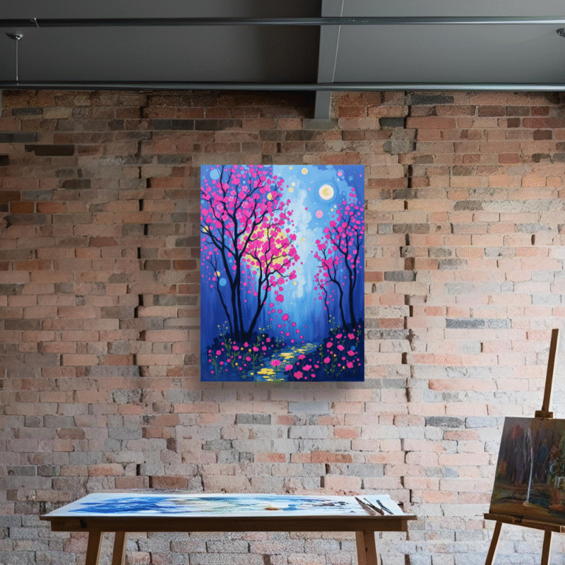 Moonpath Stillness - Whimsical Canvas Wall Art - Image 7