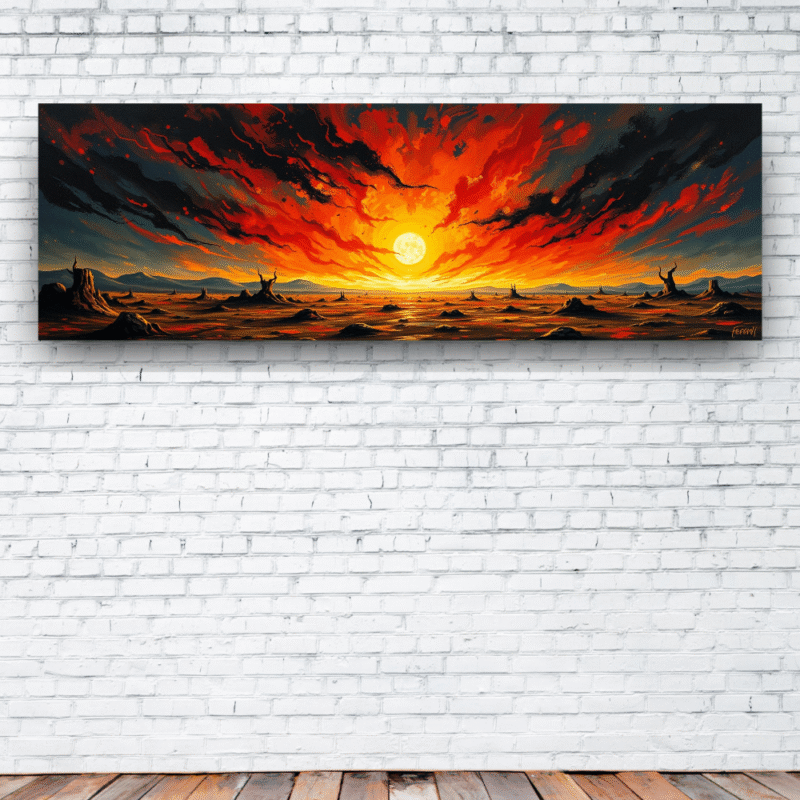 An Eerie Kind of Calm - Panoramic Canvas Wall Art - Image 8