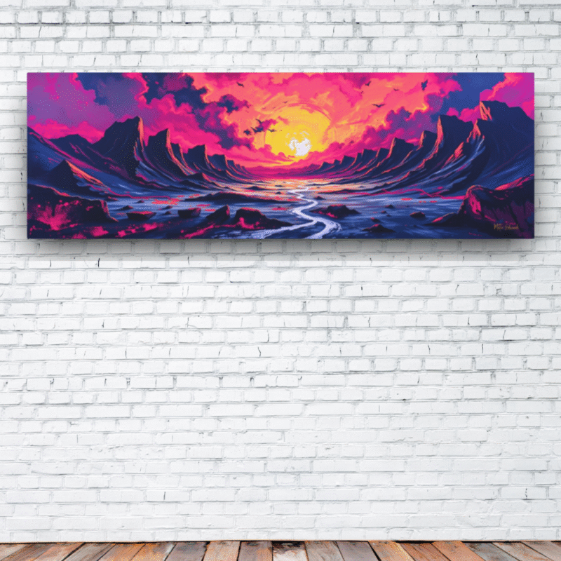 Magenta Rift Sunset - Landscape Canvas - Image 3