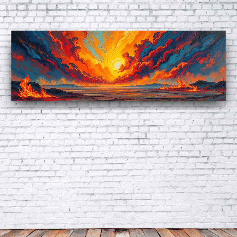 Blazing Horizon - Landscape Canvas Wall Art - Image 3