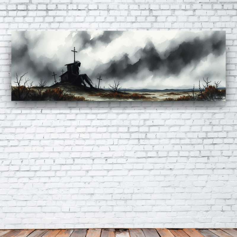 Solitude's Vigil - Gothic Canvas Wall Art - Image 3