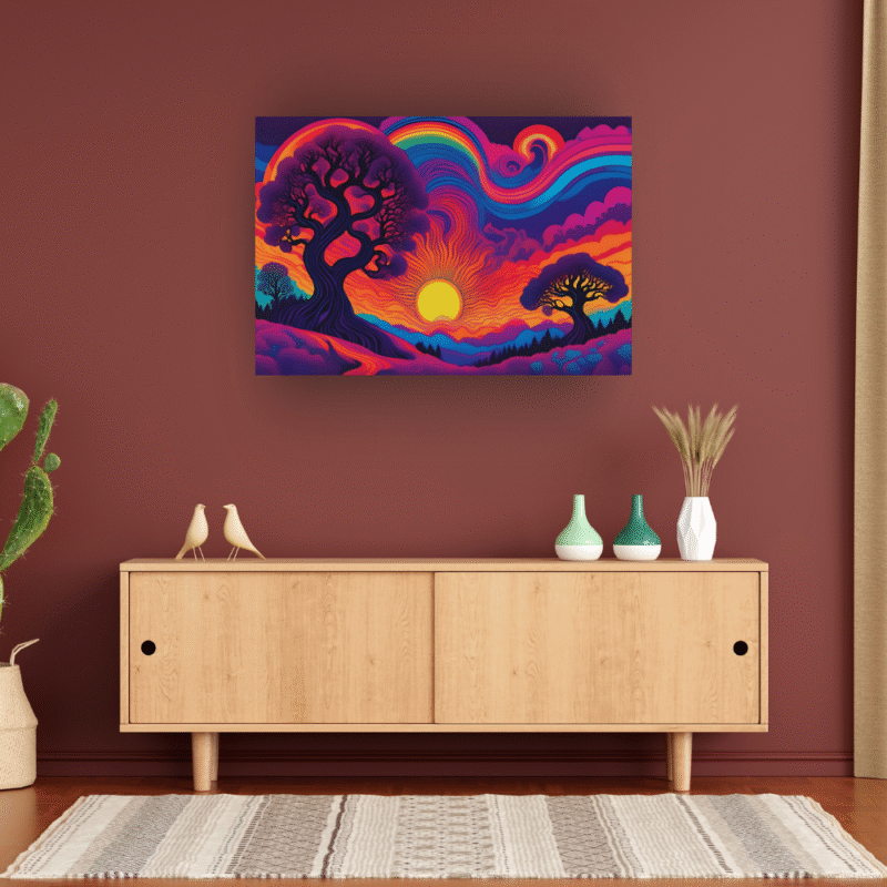 Solar Veins - Surreal Chromatic Nature Canvas Art - Image 6