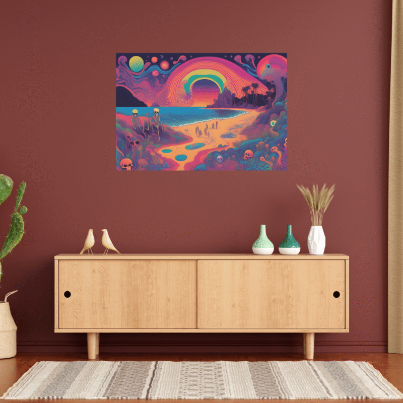 Eternal Shore - Chromatic Surreal Landscape Canvas Art - Image 7