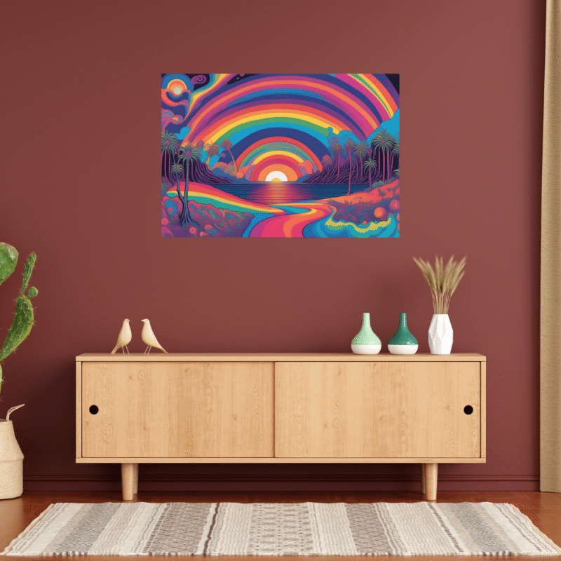Rainbow Mirage - Psychedelic Canvas Wall Art - Image 7