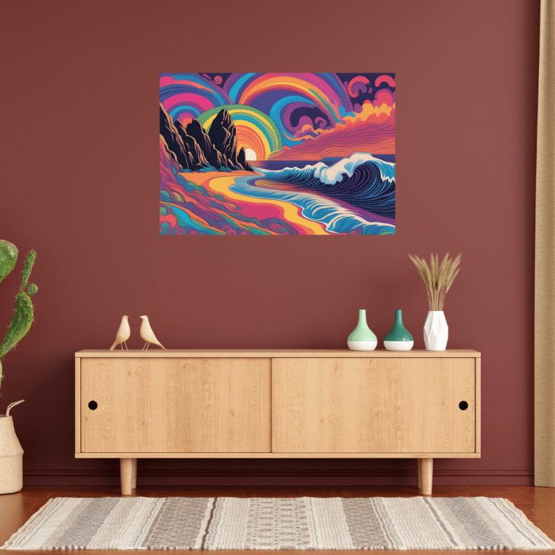 Cosmic Breaker - Hypercolor Dreamscape Ocean Canvas Art - Image 8