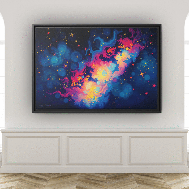 Stellar Nebula | Cosmic Abstract Framed Canvas Wall Art - Image 6